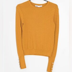 XS Zara Crew Neck Sweater Ribbed Knit